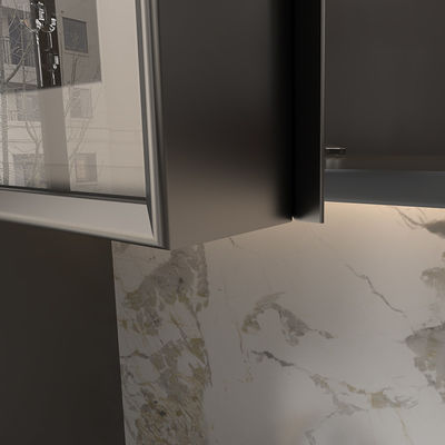 ποιότητας  2.4m Matte Black Aluminum Furniture Profile For Wardrobe Cabinet Door Glass εργοστάσιο