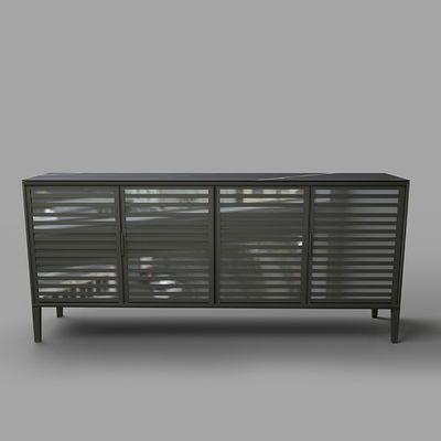 ποιότητας  Customized Glass Aluminum Frame Furniture Wine Side Cabinet εργοστάσιο
