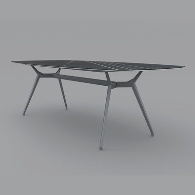 Λοξοπρεπές τραπεζικό σετ Rock Table Top Aluminum Base Τραπεζικό τραπέζι για βίλα